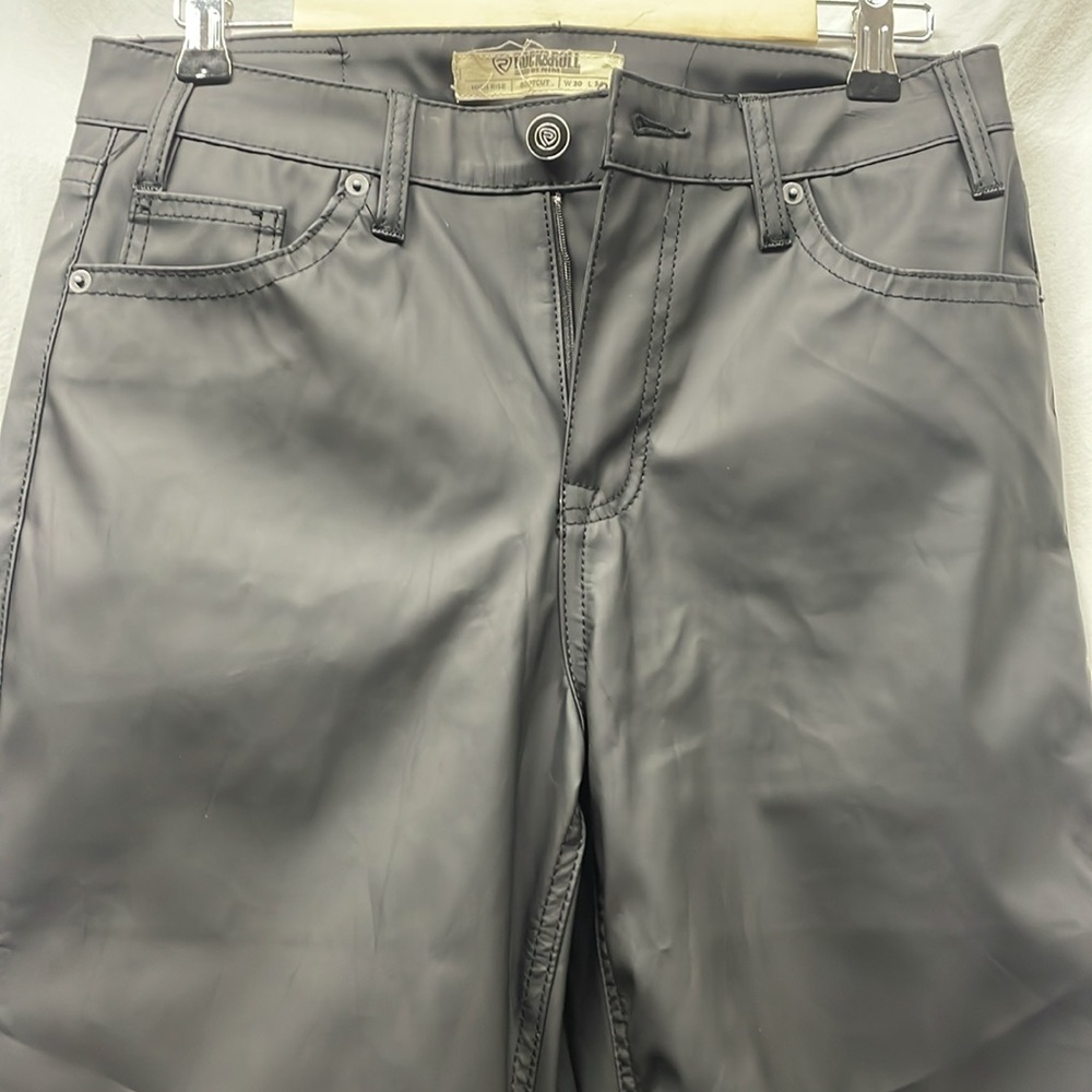 Rock & Roll Denim Black Pleather High Rise Bootcut for Women NWT - Picture 6 of 13